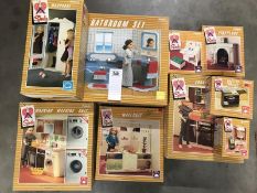 An excellent collection of boxed Sindy furniture including bathroom set, cooker set, wall unit,