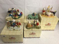 5 boxed Rupert by Royal Doulton figures including The Imp of Spring (No.