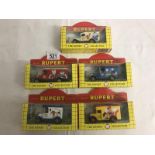 5 boxed die-cast Lledo models from the Rupert collection.