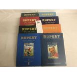 8 1950's Rupert bear facsimile annuals, 1950, 1951, 1952, 1953, 1955, 1957, 1958, 1959.