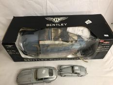 A boxed Bentley Hitari radio controlled car (box A/F) & 2 other model cars.