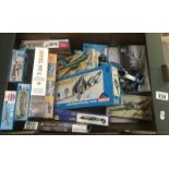 A quantity of aircraft model kits including Airfix, Novo, Plastikovy, Revell etc.