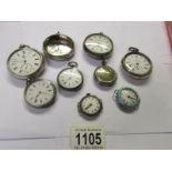 A quantity of silver cased pocket watches and silver cases for spare or repair.