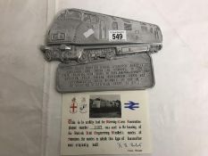 A BR Warship Diesel Hydralic locomotive commemorative plaque with certificate - Warship class 2200