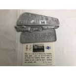 A BR Warship Diesel Hydralic locomotive commemorative plaque with certificate - Warship class 2200