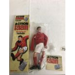 An Action Man 50th anniversary footballer in box.