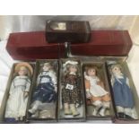 10 boxed Alberon porcelain dolls.