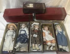 10 boxed Alberon porcelain dolls.