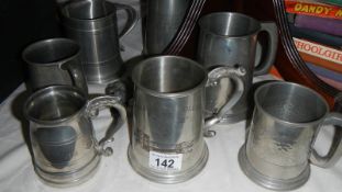 7 assorted tankards.