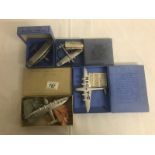 3 boxed pre war dinky aircraft 60H, 60R, 60V, also 60W in a 60Y empty trade box.