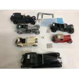 6 Franklin mint model cars with certificates including Rolls Royce silver ghost 1948 MG TC etc.