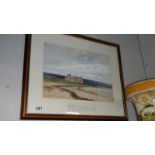 A framed and glazed Russell Dowson landscape and coastal print.
