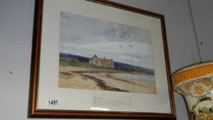 A framed and glazed Russell Dowson landscape and coastal print.