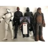 Star Wars The Complete Saga blu ray disc & 4 large Star Wars figurines.