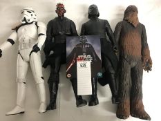 Star Wars The Complete Saga blu ray disc & 4 large Star Wars figurines.