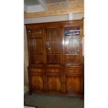 A mahogany effect wall unit.