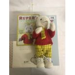 A Steiff Rupert bear in box with certificate.