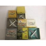 6 boxed Dinky aircraft including 702, 704/70A, 706, 710, 715,
