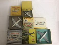 6 boxed Dinky aircraft including 702, 704/70A, 706, 710, 715,