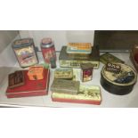 A collection of old tins.
