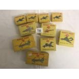 10 boxed Dinky aircraft including 715, 716, 734, 735, 736, 737,