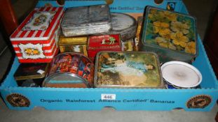 A quantity of assorted tins including vintage.