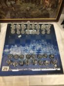 A boxed glass chess set.