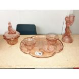 An early 20th century glass dressing table set.