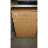 A 3 drawer bedside chest of drawers.