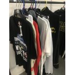 A quantity of XXL t-shirts and clothes (all as new) including Ghostbusters, Superman etc.