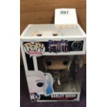 A signed by Margot Robbie Harley Quinn Pop! vinyl figure in box.