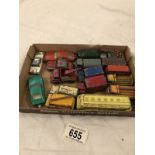 A tray of playworn early Lesney 1-75 diecast vehicles.