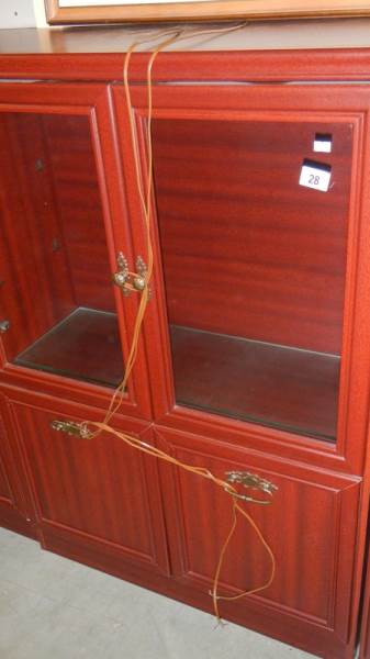 A glazed cabinet.