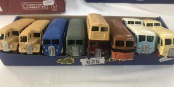 8 Dinky 1950's coaches and bus repainted.