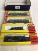 4 Hornby Minitrix n Gauge model steam locomotives - LNER A4 Sir Nigel Gresley, BR A4 Mallard,