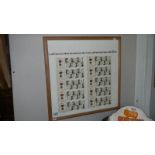 A framed and Glazed Royal Mail Victoria cross commemorative stamps press sheet with embossment.