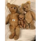 2 vintage straw filled teddy bears.