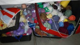 3 cases of assorted knitting wool.