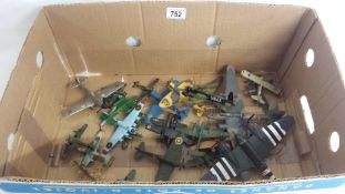 A quantity of unboxed diecast military aircraft.