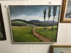 A Hellmuth Weissenborn (German 1898 - 1982) oil on canvas signed with initials of a country track