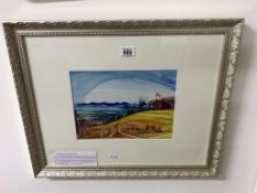 A framed & glazed watercolour 'coastal scene' by Mary Piercy signed & dated.