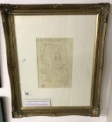 A framed & glazed artists proof etching 'reclining sculptor & model with mask' signed & dated in