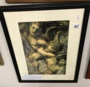 A framed & glazed print 'Cherubs' by Brent Heighton.