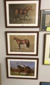 2 framed & glazed racehorse prints 'Northern Dancer' & 'Saddlers Wells'. Artist S.L.