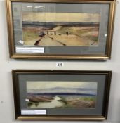 A pair of framed & glazed landscapes 'bridge & Rivulet' both signed W.