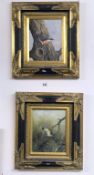 A pair of ornately framed oil on canvas paintings of wild birds signed Mary Mayes. Image 18.