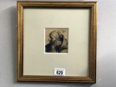 A framed & glazed portrait print, written Jan Lieven 1632,