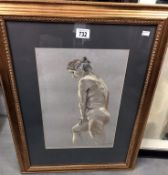 A framed & glazed pastel 'standing nude' initialed D.A.S 95'. Image 27.