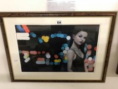 A framed & glazed limited edition print 3/50 signed by the artist 'out of the blue' by Cate Ranger.