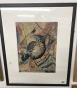 A framed & glazed gouache after Wassily Kandinsky by N.